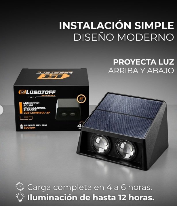 BIDIRECCIONAL  SOLAR 2 FOCOS  LUSQTOFF